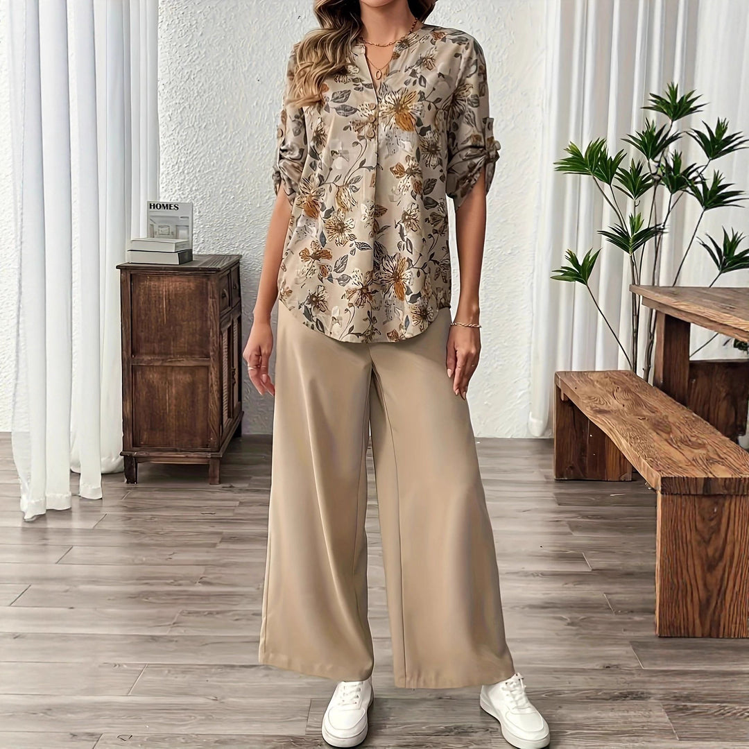 Damen Hemdbluse mit floralem Muster Drune