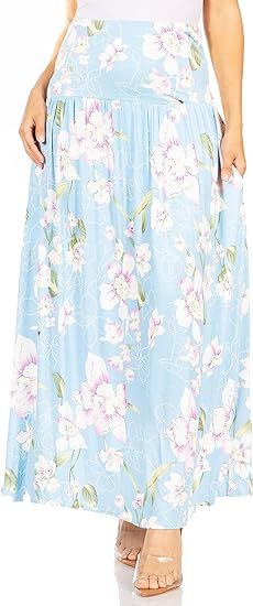 Damen Maxi-Rock mit elastischem Bund und Taschen Drune