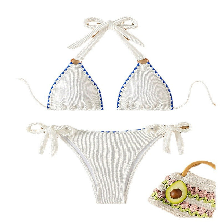 Damen Triangel-Bikini mit elegantem Strukturstoff und verspielten Details Drune