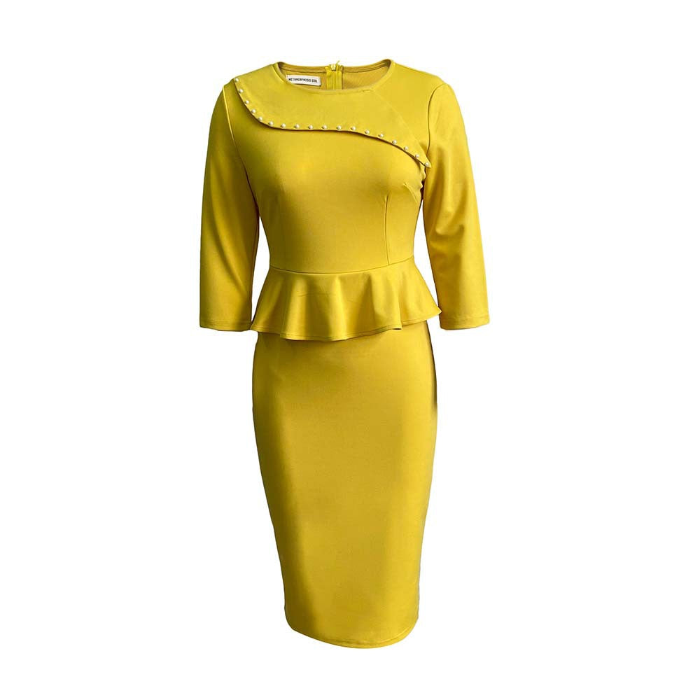 Drune | Damenformelles Peplum-Top und Bleistiftrock-Set