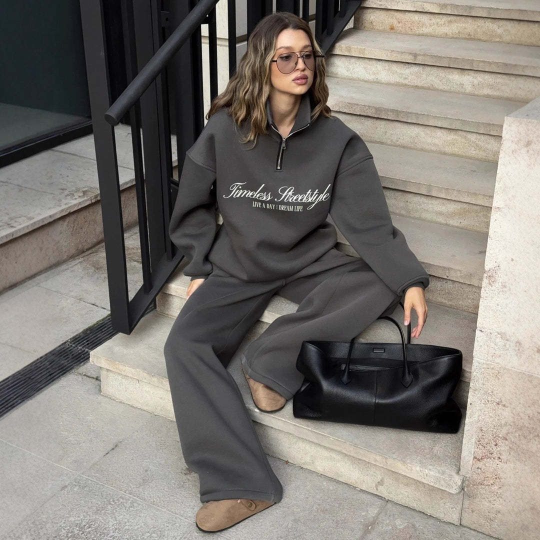 Damen Sweatshirt mit hohem Kragen Drune