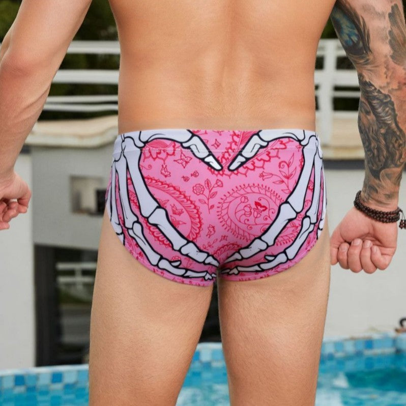 Herren Schwimmhose im kreativen Herzdesign Drune