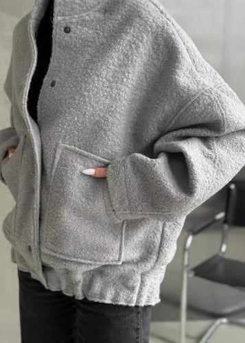 Drune | Oversized Fleece Druckknopfjacke