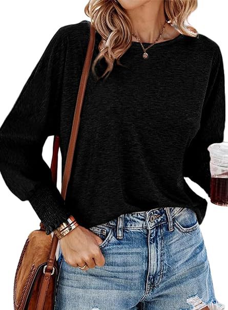 Damen lässiges Langarmshirt mit einzigartigen Ärmelabschlüssen Drune