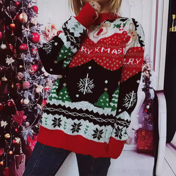 Damen Weihnachts-Pullover mit festlichem Design und gemütlichem Schnitt Drune
