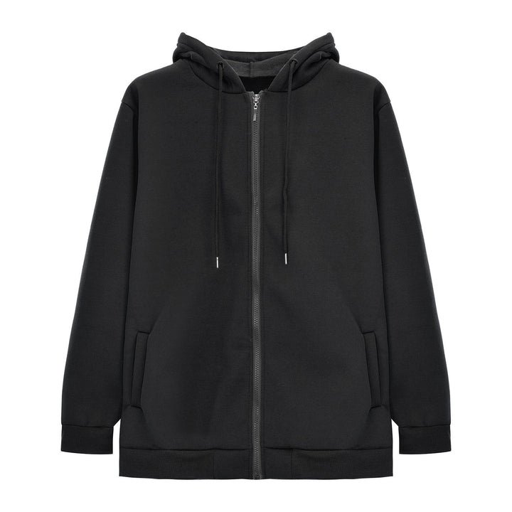 Damen nan lässige Zip-Hoodie-Jacke im Boxy-Cut mit überschnittener Schulter, verdecktem Tunnelzug und großen Kängurutaschen Drune