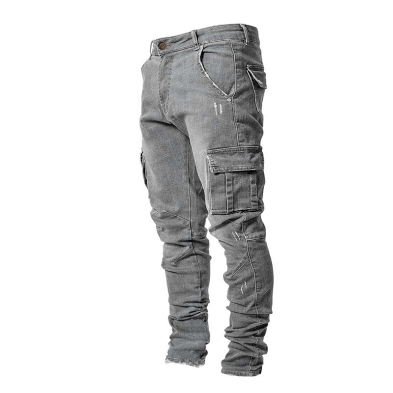 Herren Cargo-Jeans mit modischen Seitentaschen und lässigem Schnitt Drune