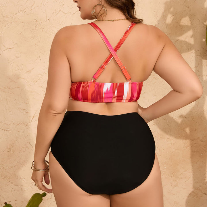 Damen Hochtaillierter Bikini mit Wickeloberteil Drune