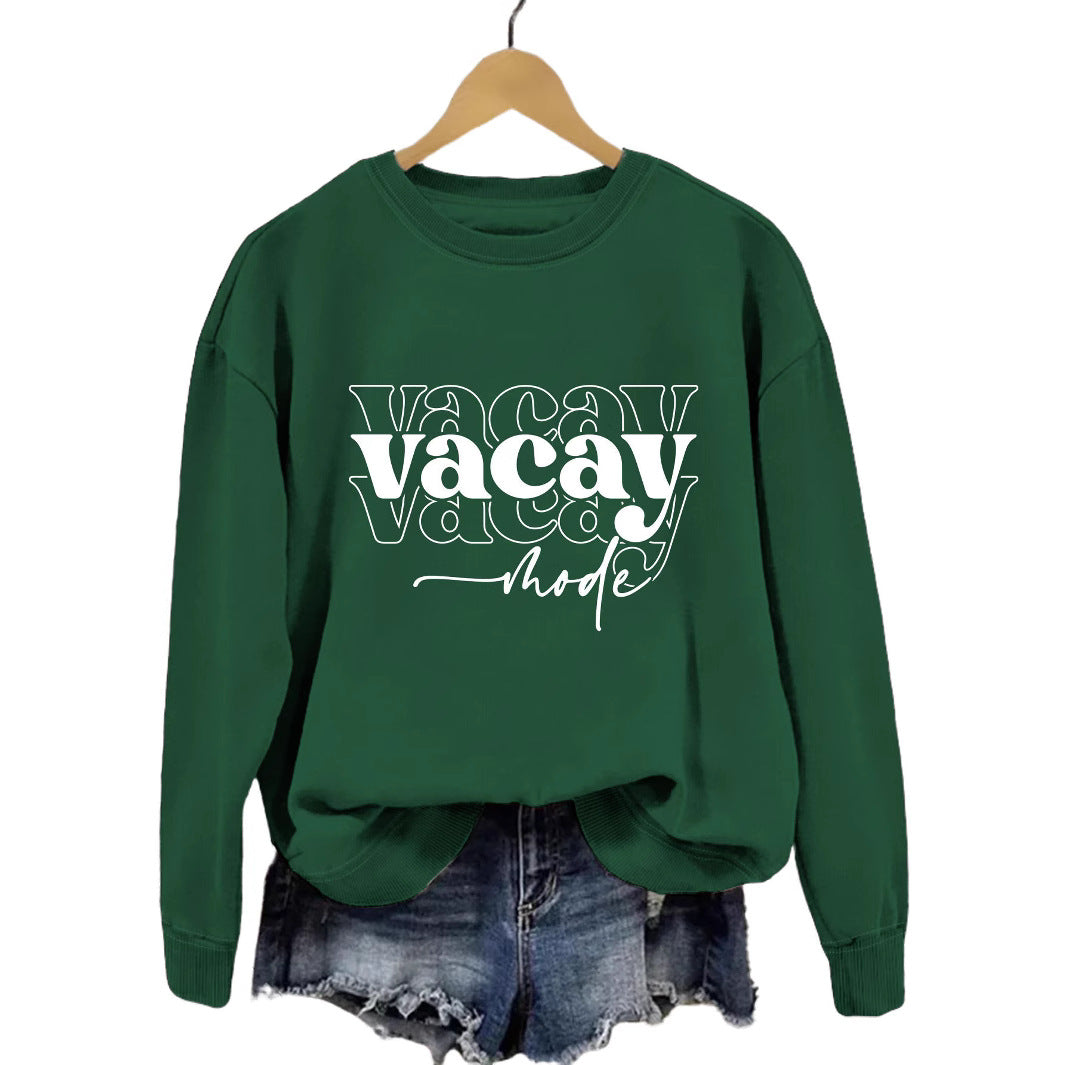 Damen Sweatshirt mit lässigem Schriftzug und entspannter Passform Drune