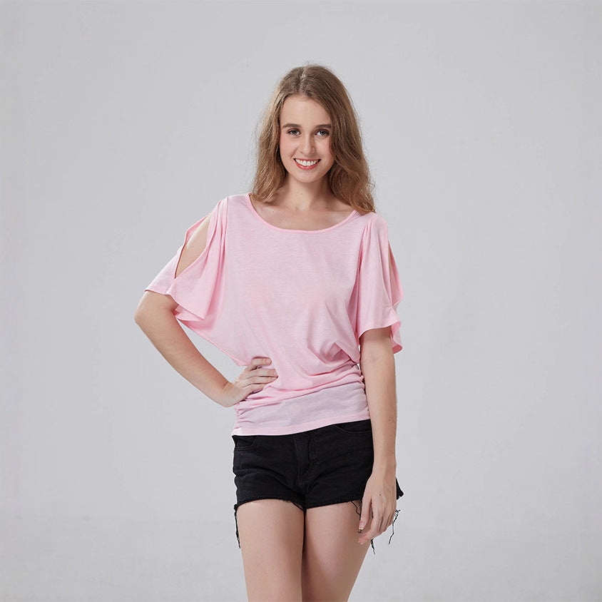 Damen lässiges Oversized-T-Shirt mit raffinierten Rüschendetails Drune