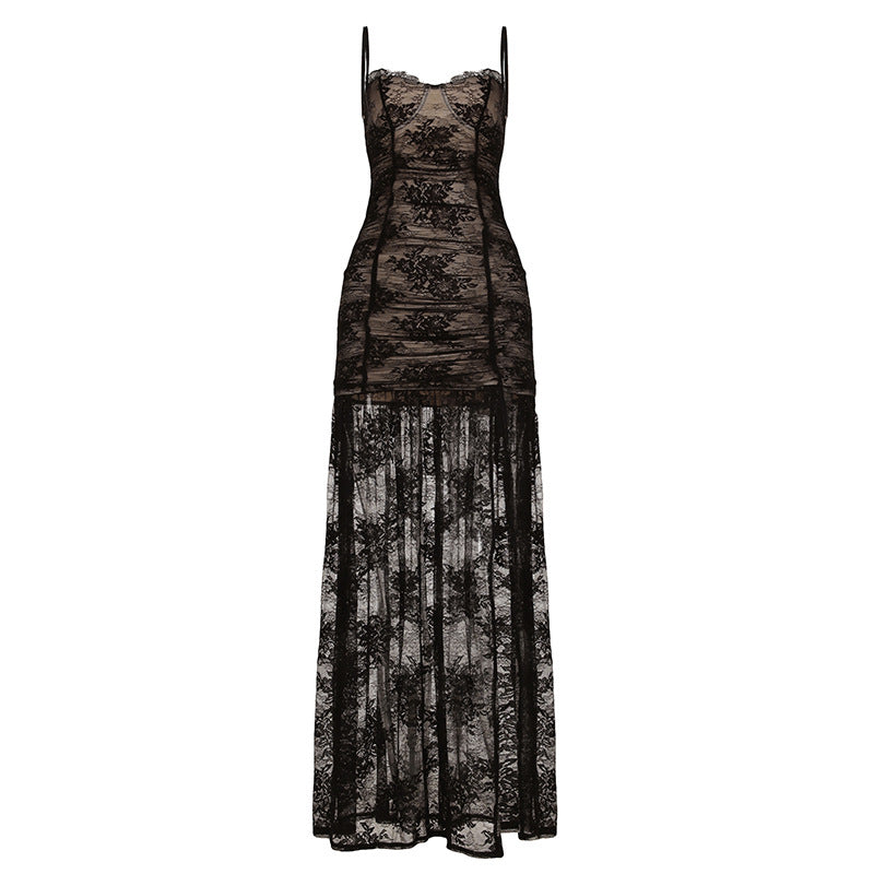 Damen Abendkleid mit Spitzendetails und raffinierter Silhouette Drune