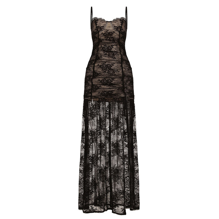 Damen Abendkleid mit Spitzendetails und raffinierter Silhouette Drune