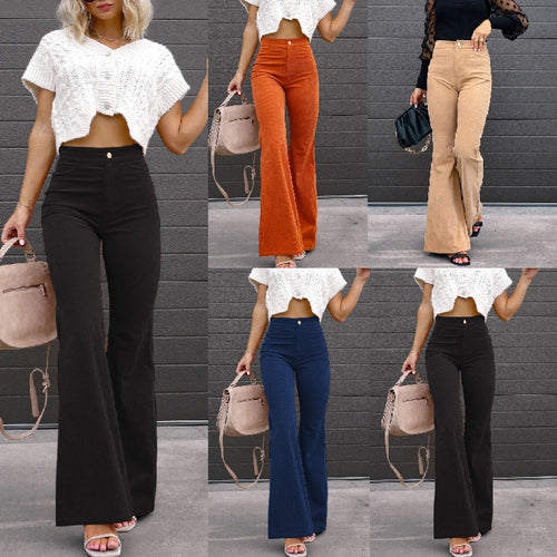 Damen Flared Jeans mit hohem Bund und strukturiertem Design Drune