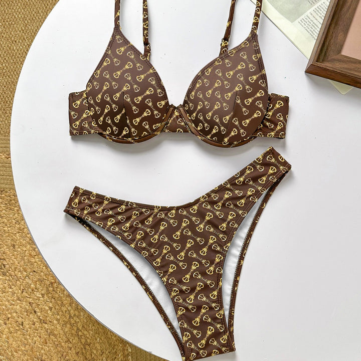 Damen Push-Up Bikini mit raffiniertem Muster Drune