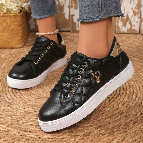 Damen modische Sneakers mit quiltetem Muster und eleganten Details Drune