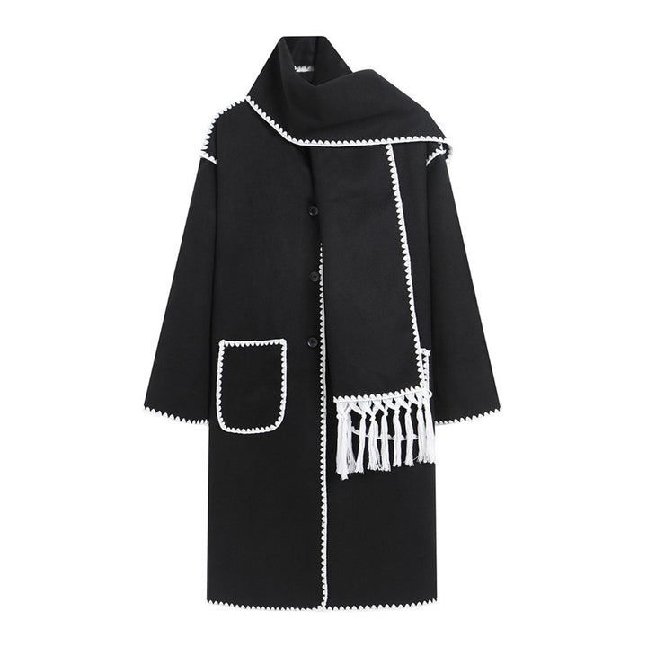 Damen eleganter Übergangsmantel mit Fransenverzierungen Drune