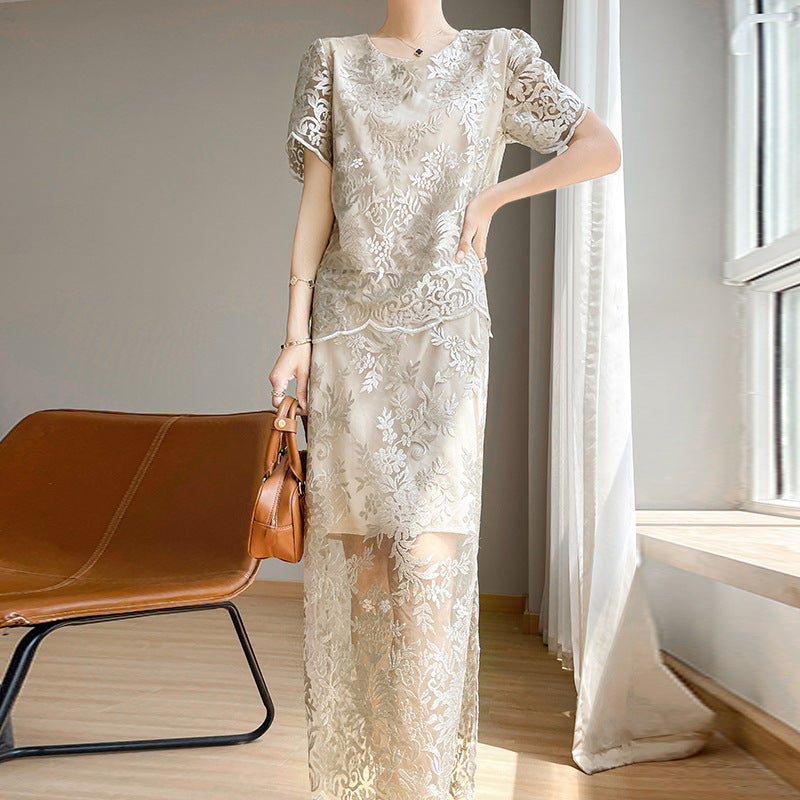 Damen Elegante und romantische Blumenspitzenröcke Drune