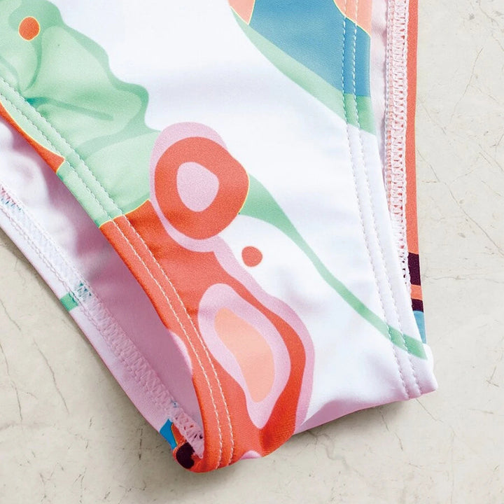 Damen Triangel-Bikini mit verspieltem Muster und verstellbaren Trägern Drune