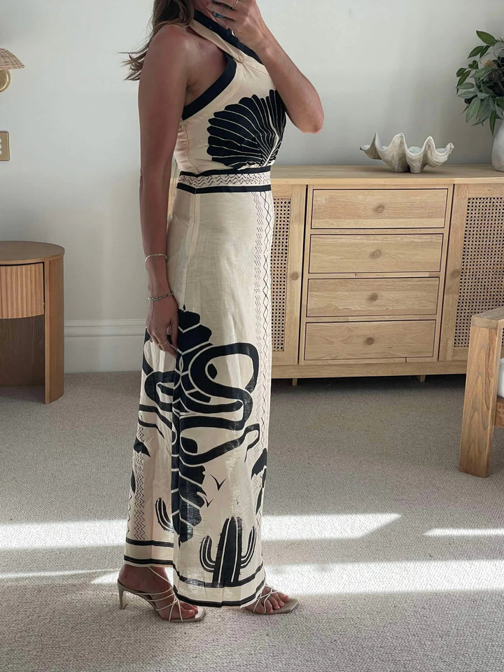 Damen Sommerliches Wickelkleid mit ansprechendem Pflanzenmotiv Drune