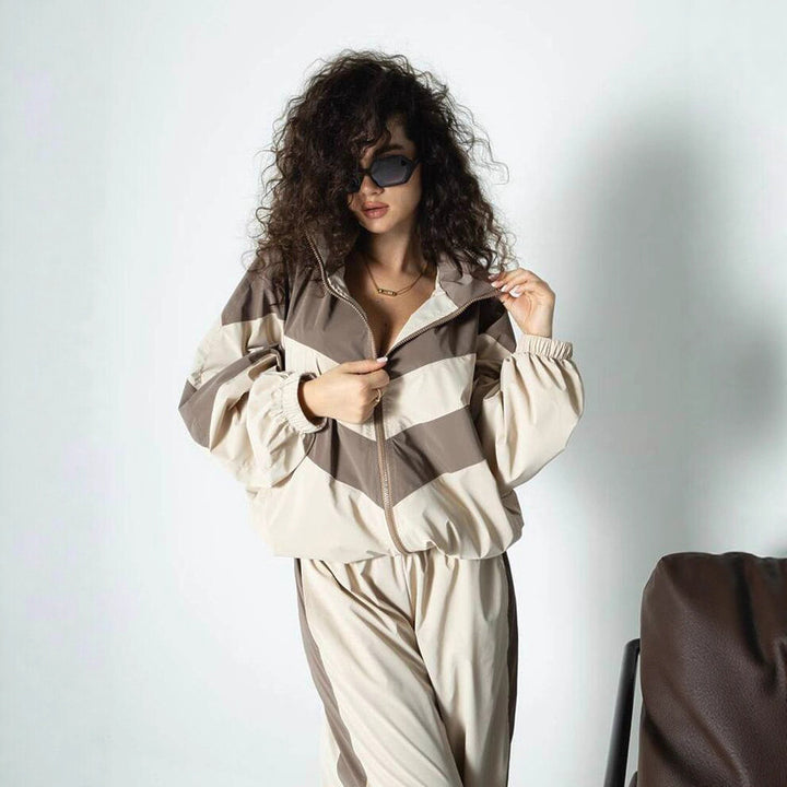 Damen Sportliche Freizeitjacke mit hohem Kragen und elastischen Bündchen Drune