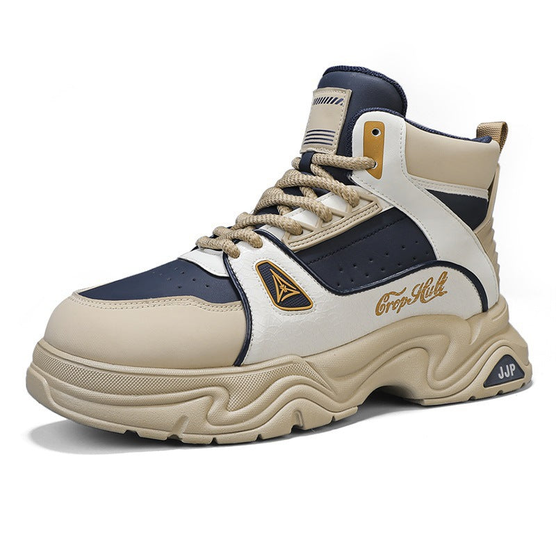 Herren High-Top City-Plateau-Sneaker mit skulpturierter Wellenlaufsohle, gepolstertem Knöchelkragen und griffiger Offroad-Traktion Drune