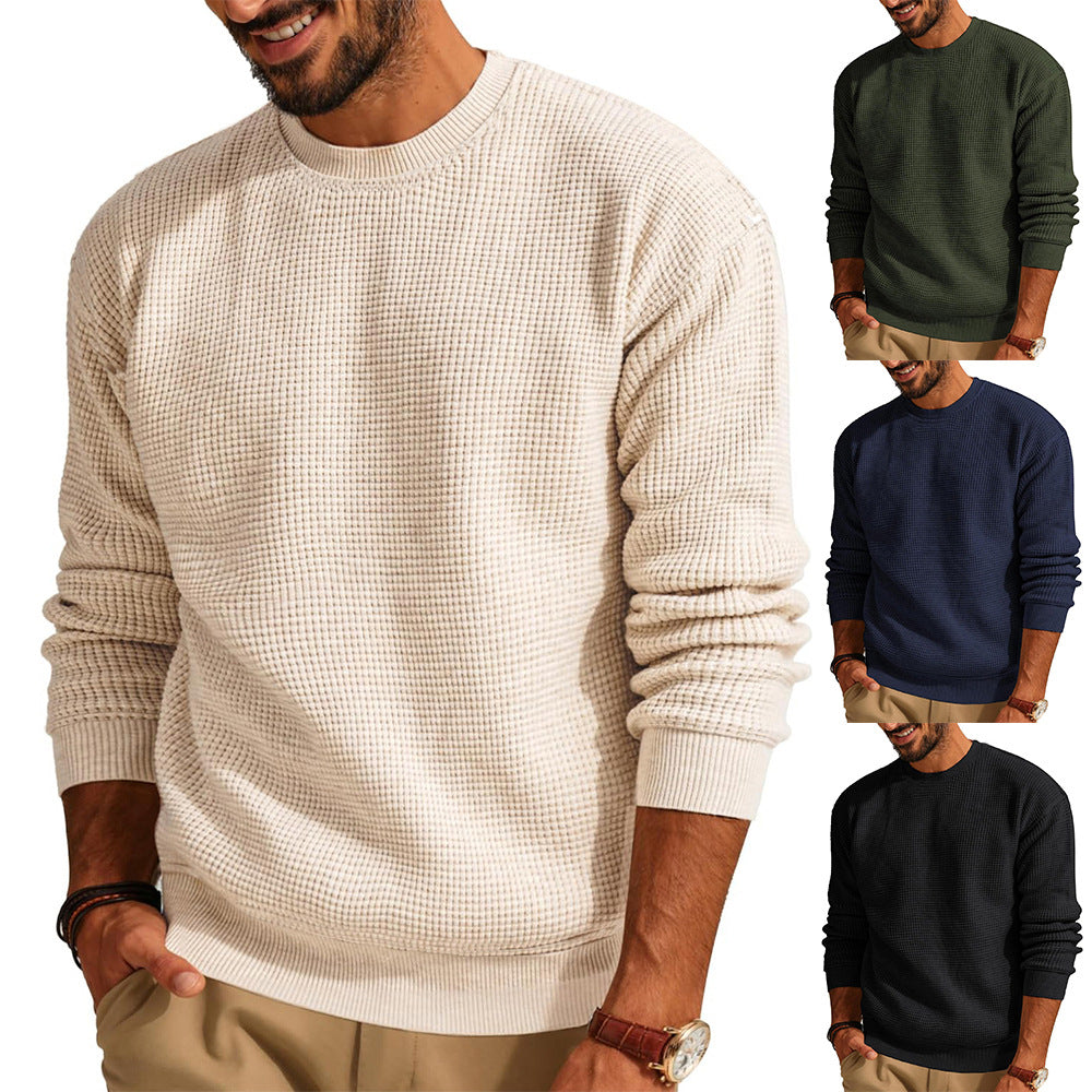Herren Strukturierter Sweatshirt mit Rundhalsausschnitt Drune
