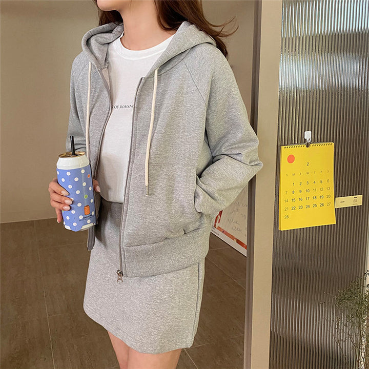 Damen lässige Sweatjacke mit durchgehendem Reißverschluss Drune