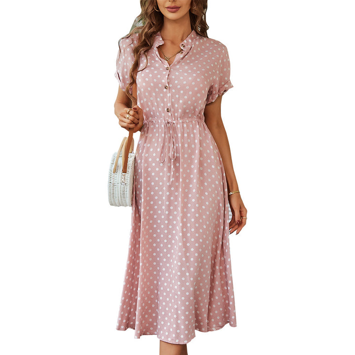 Damen Sommerkleid mit Knopfverschluss und taillierten Design Drune