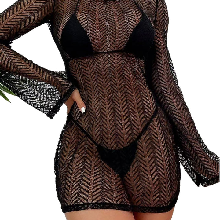 Damen Elegantes Netz-Strandkleid Drune