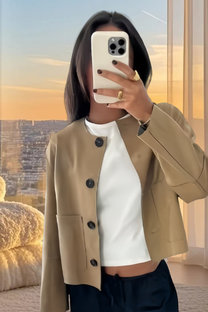 Damen moderne Jacke im minimalistischen Stil Drune