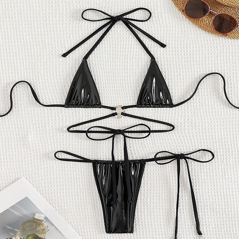 Damen Triangel-Bikini mit raffiniertem Ring-Detail und verstellbaren Trägern Drune