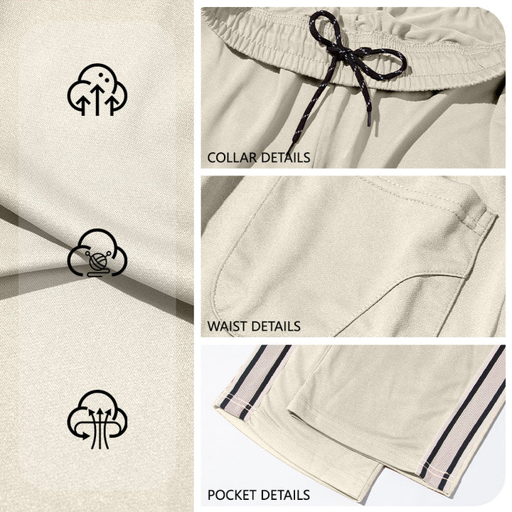Herren nan Retro-Trackhose mit schmal zulaufendem Bein elastischem Bund Tunnelzug und seitlichen Streifen Drune