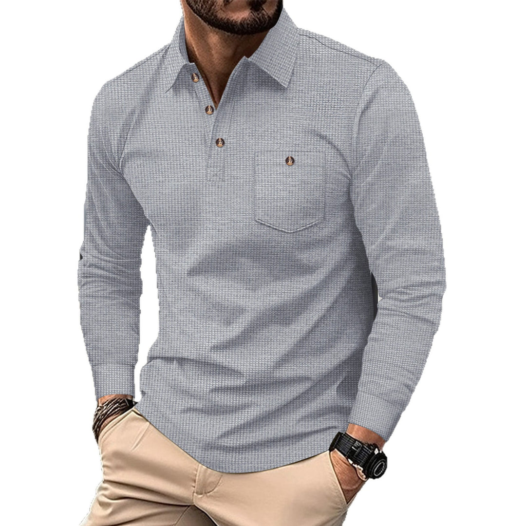 Herren Langarmhemd mit modischem Design und praktischem Brusttaschen Drune