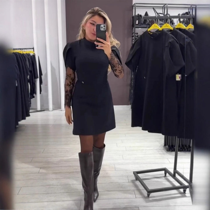 Damen Elegantes Kleid mit Spitze und figurbetontem Schnitt Drune
