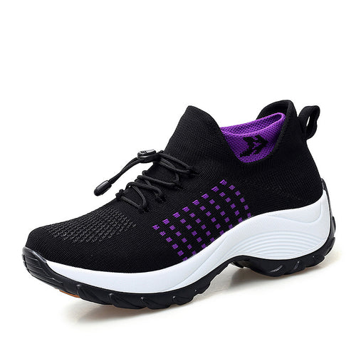 Damen nan gestrickter sockenähnlicher Sportschuh mit elastischem Schaft und stoßdämpfender Laufsohle Drune