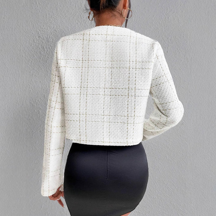 Damen modische tweed Jacke mit goldenen Akzenten Drune