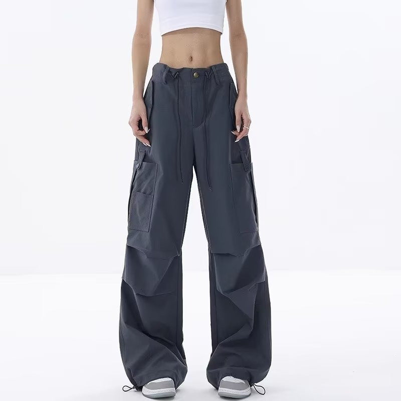 Damen Cargo-Hose im lässigen Oversized-Schnitt mit praktischen Taschen und verstellbarem Bund Drune