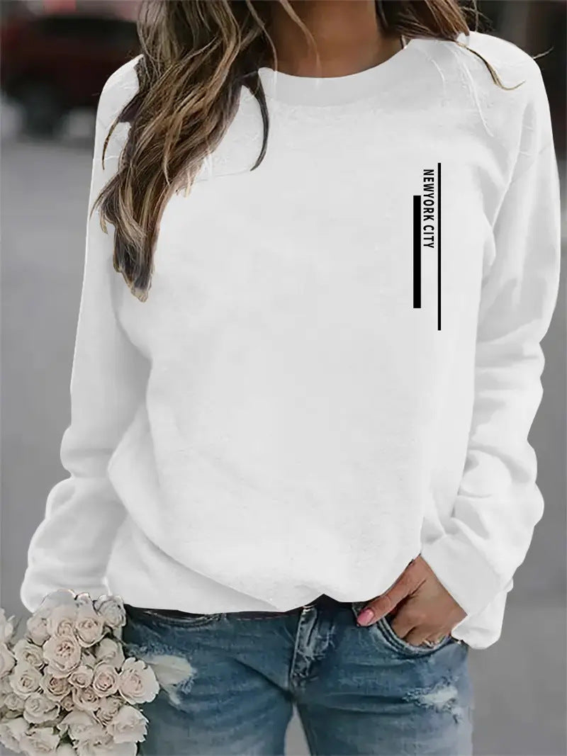 Damen Sweatshirt mit modernem Städte-Aufdruck Drune