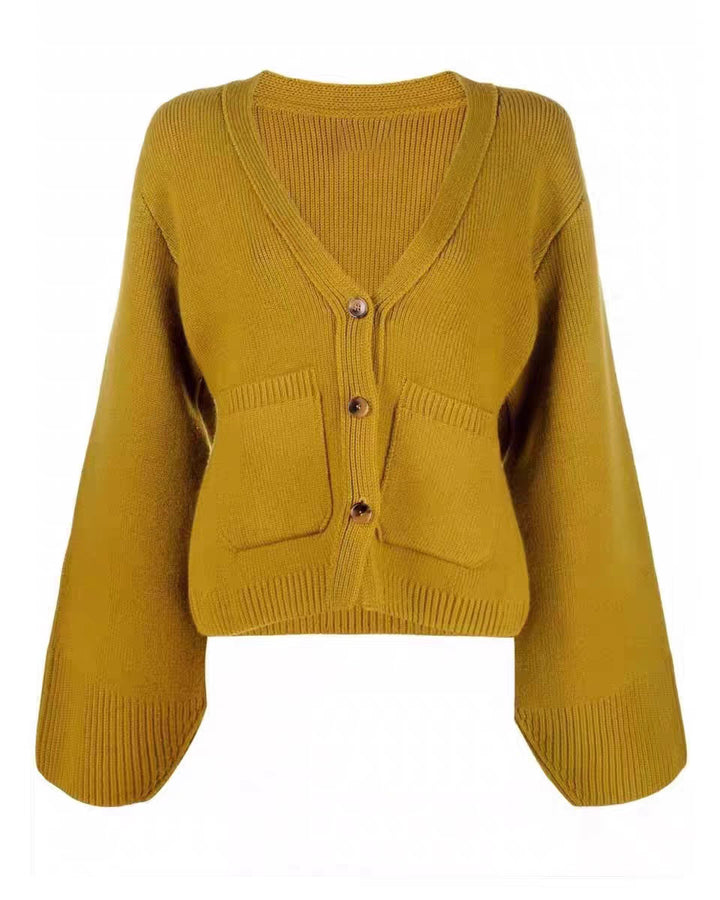 Damen Strickjacke mit weitem Schnitt und dekorativen Knöpfen Drune