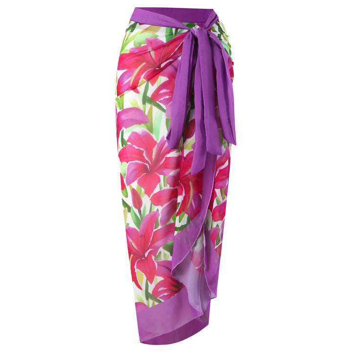 Damen Badeanzug mit floralem Design und modischem Überrock Drune