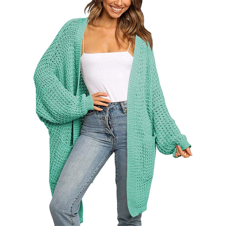 Damen Grobstrick Cardigan mit offenen Fronten und praktischen Taschen Drune