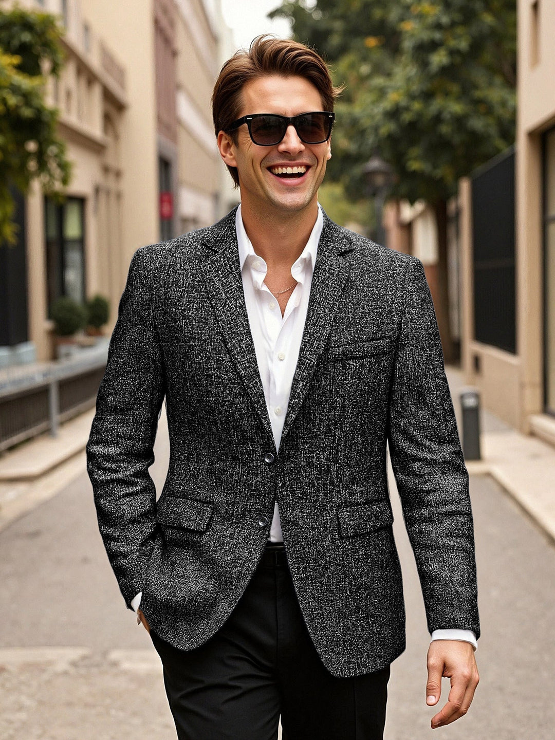 Herren eleganter Blazer aus Wolle Drune