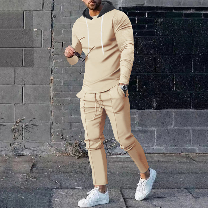 Herren nan zweiteiliges Kapuzen-Lounge-Set mit schmal geschnittenem Kapuzenpullover und tapered Jogginghose Drune