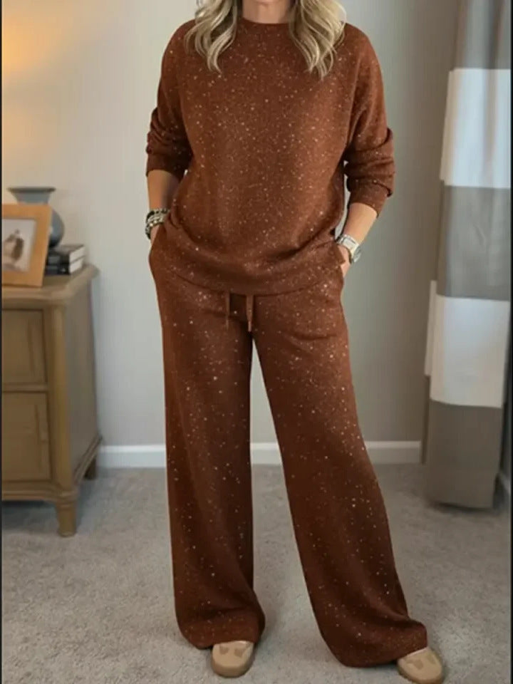 Damen Lässiges Lounge-Set aus weichem Material mit weitem Schnitt Drune