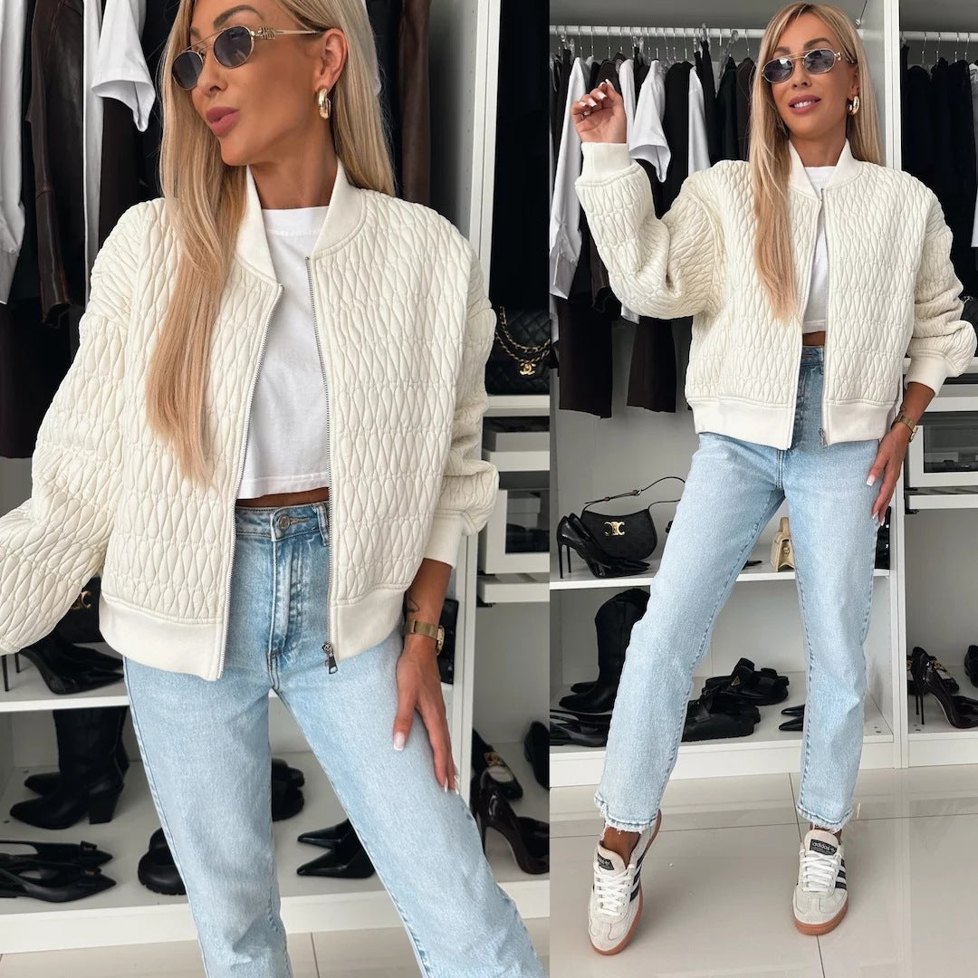 Damen elegante Steppjacke mit voluminösen Ärmeln Drune