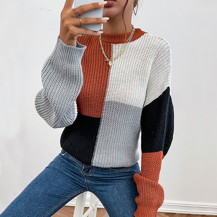Damen lässiger Pullover im modernen Blockstreifen-Design Drune