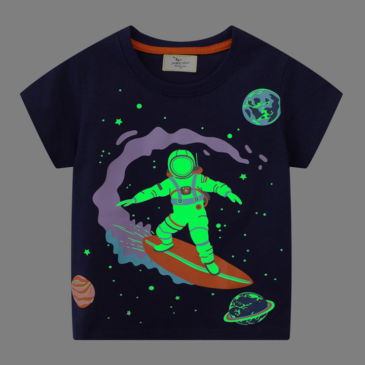 Jungen T-Shirt mit leuchtendem Weltraumdesign Drune