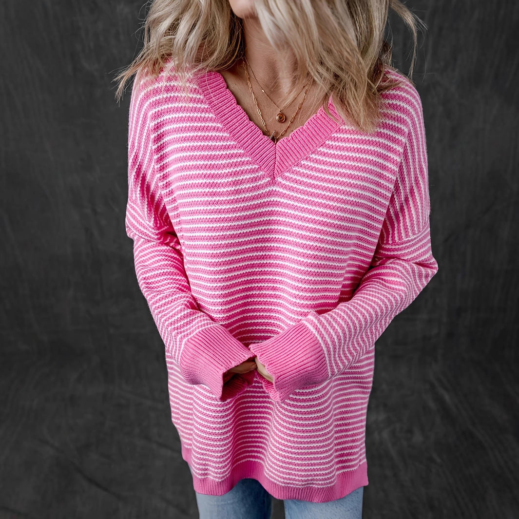 Damen V-Ausschnitt Pullover Drune