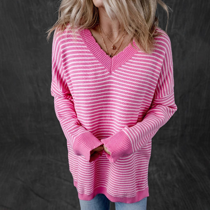 Damen V-Ausschnitt Pullover Drune