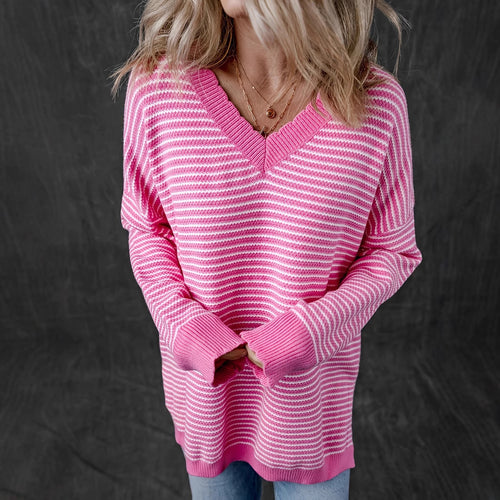 Damen V-Ausschnitt Pullover Drune